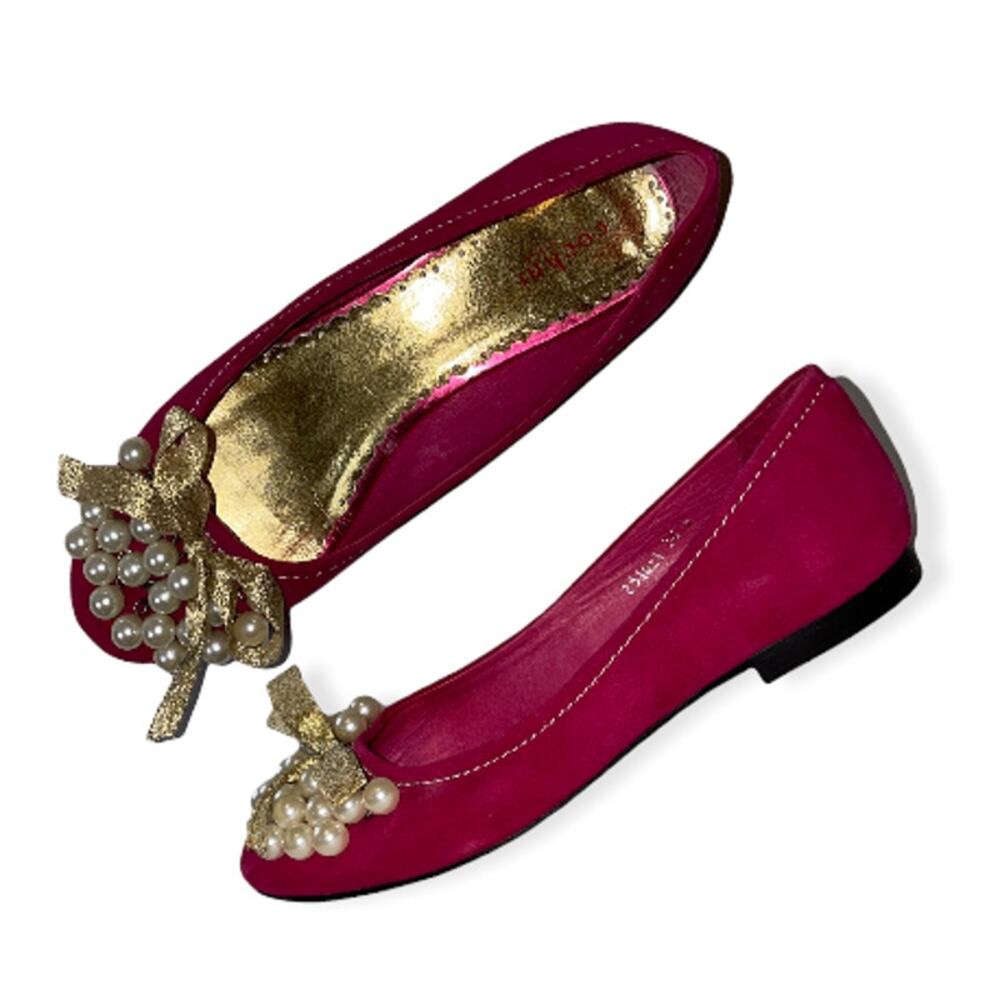 Cochni Italy Pink Suede Flats Size 38.5